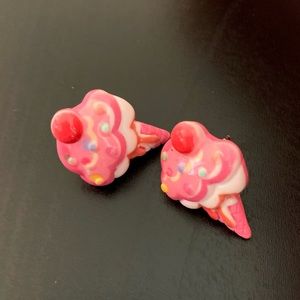 3/20$ Ice cream earrings kawaii cute Lolita cone shaped